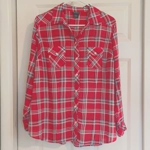 Torrid Long Sleeve, Button Down Front, Plaid, Size Large